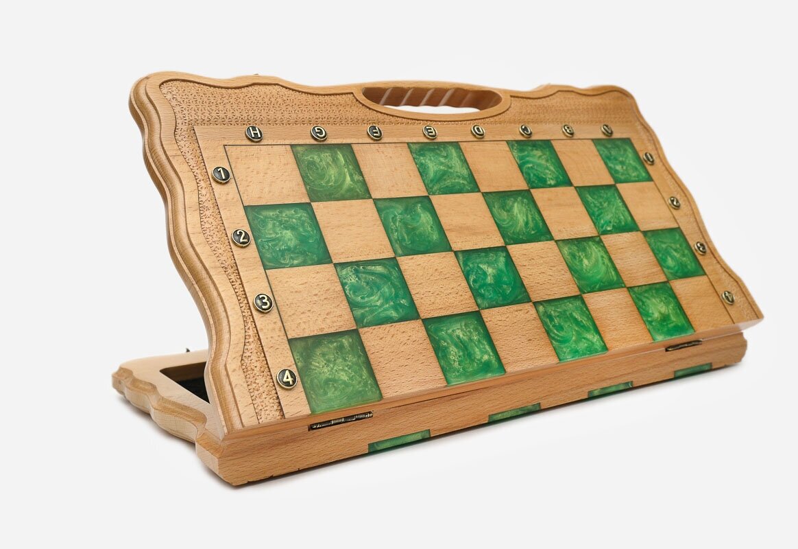 Шахматы Handle brand, дерево, ручная работа, с гравировкой, 25x50 см