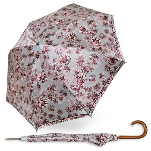 Зонт трость серый в цветочек Goroshek 618144-S-3