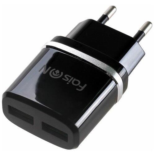 Блок питания сетевой 2 USB FaisON HC12, 2400mA, цвет: чёрный