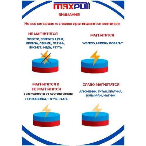 Магнитный зажим для бумаги MaxPull магнитная клипса длина 50 мм 12 шт.