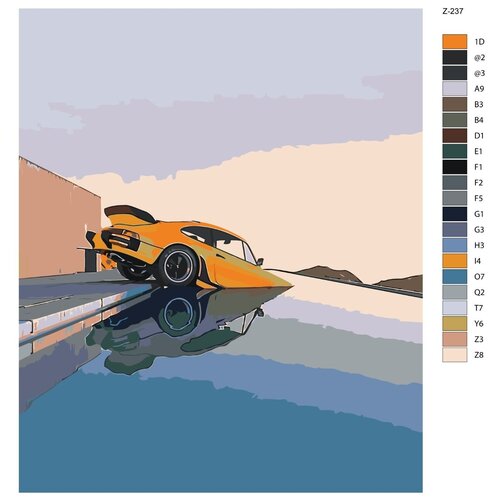 Картина по номерам Z-237 Машина в бассейне 80x100 картина по номерам z 237 машина в бассейне 80x100