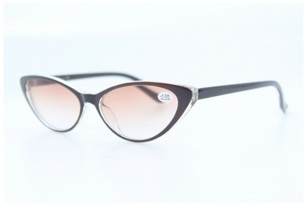 Готовые очки для зрения с тонированными линзами (коричневые)