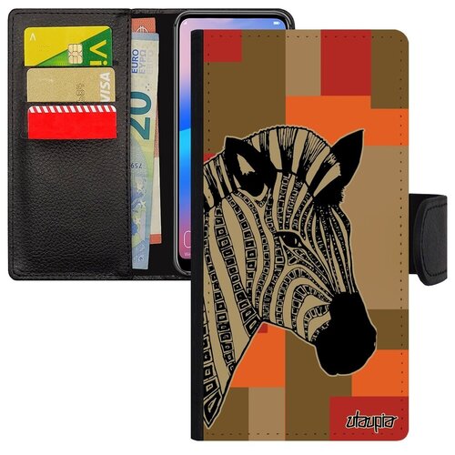 фото Защитный чехол-книжка на мобильный // samsung galaxy s8 // "зебра" zebra саванна, utaupia, цветной