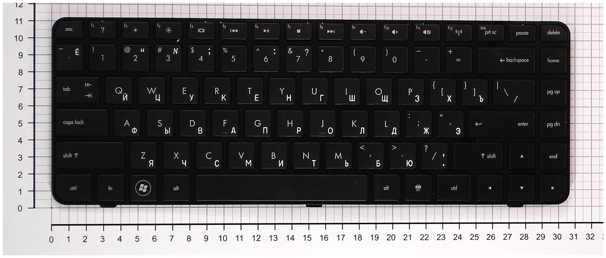 Клавиатура для ноутбука HP 632810-001 черная с рамкой