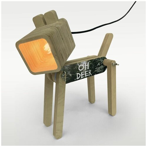 Настольная лампа светильник Собака праздники пейзаж, зима - 1339