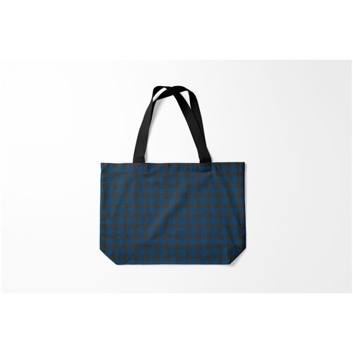 фото Сумка-шоппер / 46х35 см / популярные иллюстрации / узоры темно синяя клетка burnettie