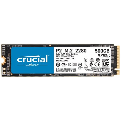 Твердотельный накопитель Crucial P2 PCIe M.2 2280SS 500Gb SSDCT500P2SSD8