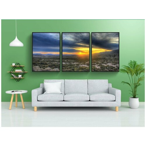 фото Набор модулных постеров для интерьера "заход солнца, техас, пустыня" 60x90 см. в тубусе, без рамки lotsprints