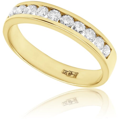 Кольцо помолвочное 1RBC, желтое золото, 585 проба, бриллиант, размер 17 кольцо белый бриллиант кольцо с турмалином желтое золото 750 проба родирование бриллиант турмалин размер 17 зеленый желтый