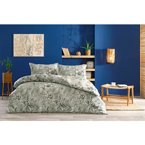 Комплект постельного белья Linens Saten BRINY, сатин, евро, серый