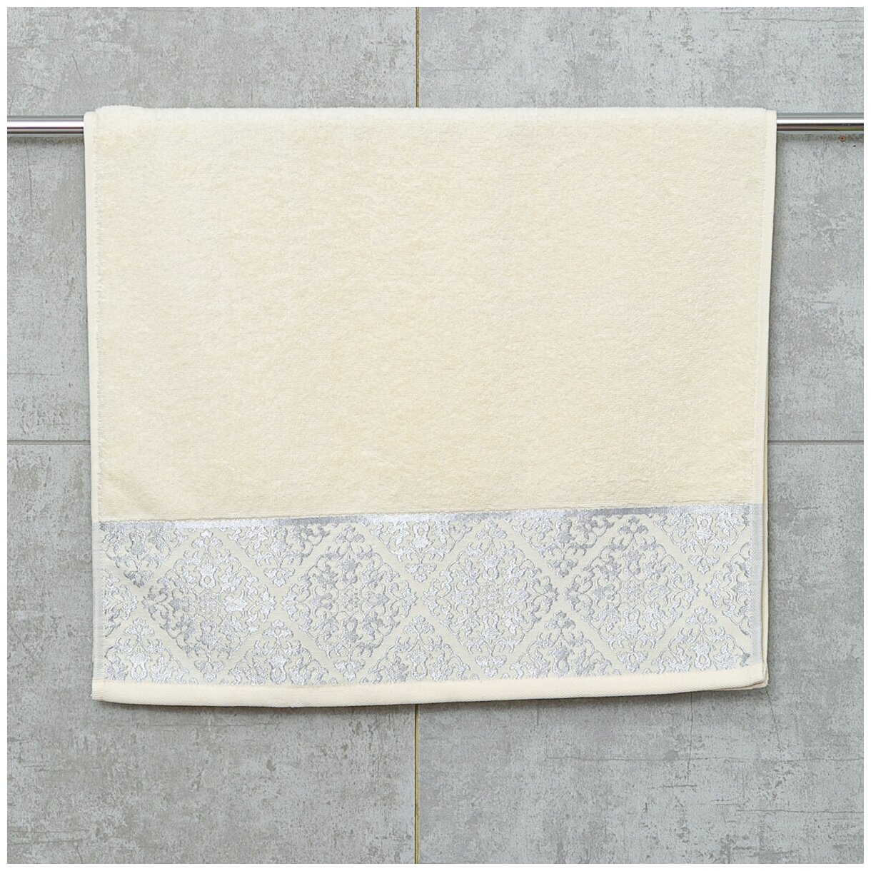 Махровое полотенце Dina Me (QD-0430) 50х90 см цвет - Молочный плотность 500 гр.