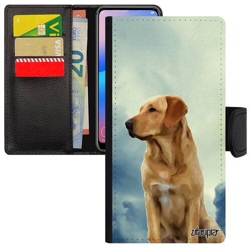 фото Красивый чехол-книжка на телефон // galaxy s7 edge // "лабрадор" поводырь зверь, utaupia, голубой