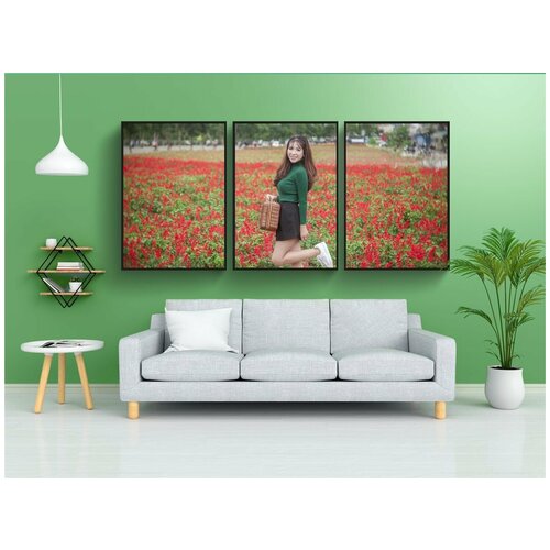 фото Набор модулных постеров для интерьера "женщины, девчачий, азия" 60x90 см. в тубусе, без рамки lotsprints