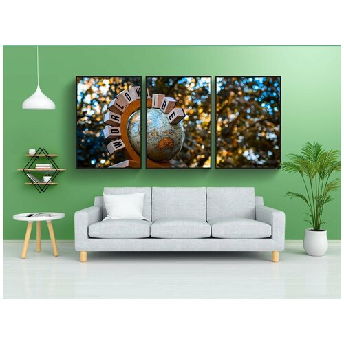 фото Набор модулных постеров для интерьера "земля, глобус, мир" 60x90 см. в тубусе, без рамки lotsprints