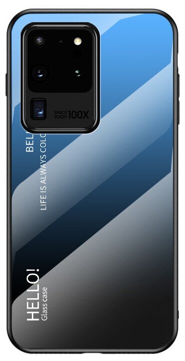 Чехол-бампер MyPads для Samsung Galaxy A31 SM-A315 (2020) стеклянный из закаленного стекла с эффектом градиент зеркальный блестящий переливающийс.