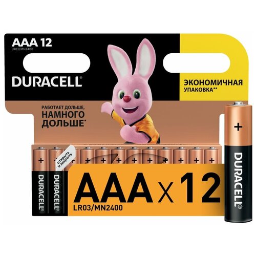 Батарейки DURACELL LR03 AAA 12шт батарейка aaa lr03 duracell 12шт