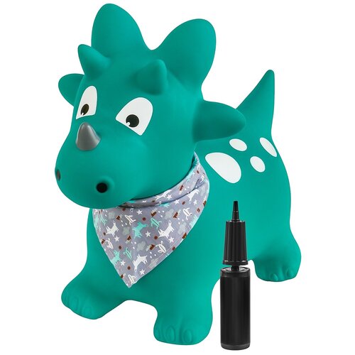 Игрушка-попрыгун LAKO sport зеленый динозавр (в комплекте с насосом и платком-банданой), 50 см, Дино