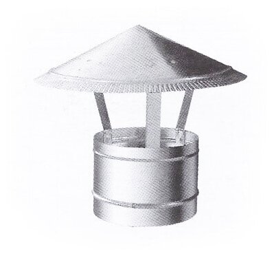 Зонтик крышный D 160 мм оцинкованная сталь