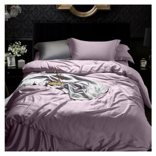 Комплект постельного белья MariaG Home Фиолетовый Тенсель Люкс 300TC, 2-х спальный, 2 наволочки 50*70