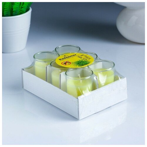 фото Набор свечей антимоскитных с цитронеллой в стакане, 6 шт mikimarket