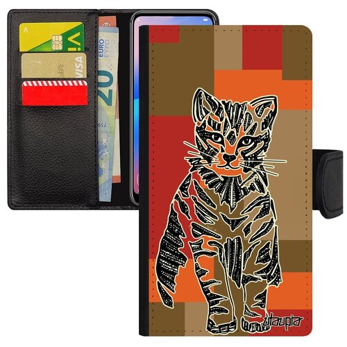 фото Противоударный чехол-книжка на телефон // xiaomi mi 8 lite // "кот" cat котенок, utaupia, цветной