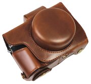 Защитный чехол-сумка-футляр MyPads для фотоаппарата Olympus OM-D E-M10 Mark IV противоударный усиленный легкий из качественной кожи темно-коричневый