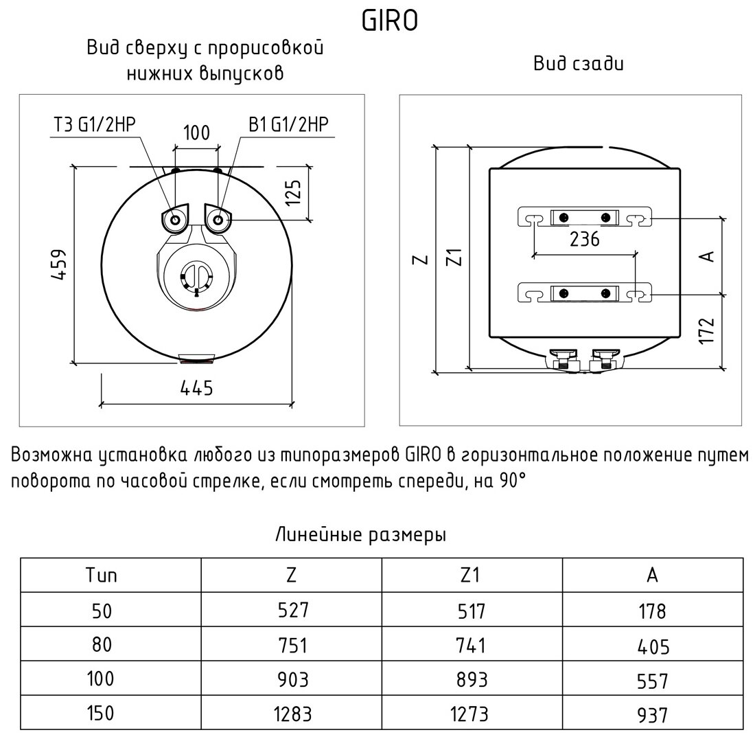 Водонагреватель THERMEX Giro 100, накопительный, 1.5кВт, белый [эдэб00640] - фото №2