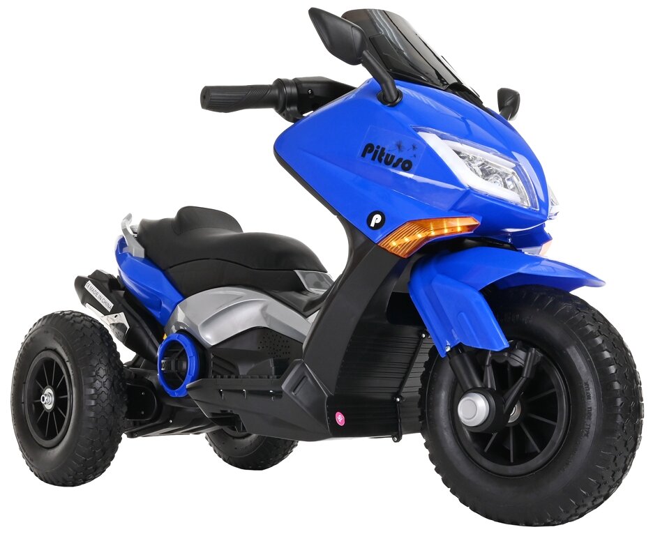 Детский электромотоцикл Pituso 6V надувные колеса Blue/синий 9188