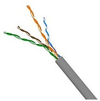 Кабель IRBIS UTP Кат.5e 4 пары, 0.45мм, медь, 25AWG, PVC 305м, серый, в коробке (IRB11001) - фото №1