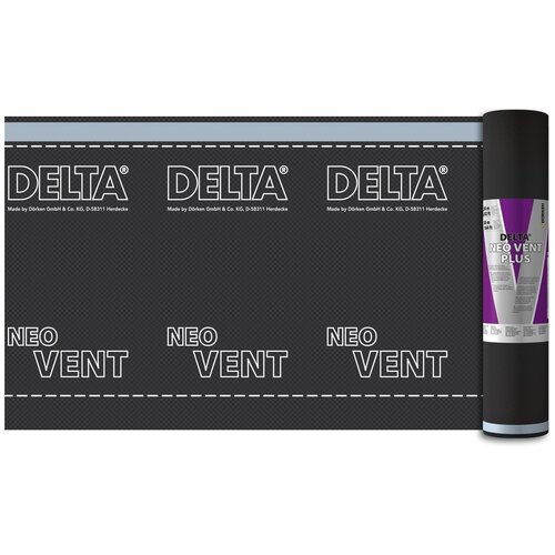 DELTA-NEO VENT PLUS Универсальная диффузионная мембрана для монтажа на утеплитель или сплошной настил с двумя зонами проклейки
