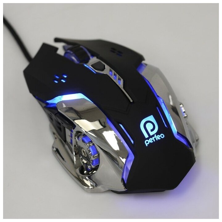 Мышь Perfeo GALAXY игровая проводная подсветка 3200 dpi USB чёрная