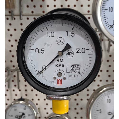 НМ-100-2,5кПа, кл. т.1,5, М20х1,5 манометр газовый, низкого давления. Поверка III кв. 2023г. до III кв. 2025г.