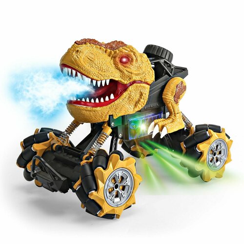 Трюковые машины и перевертыши CS toys Радиоуправляемая коричневая машина-динозавр T-rex (дрифт колеса, пар) - 11810-BROWN