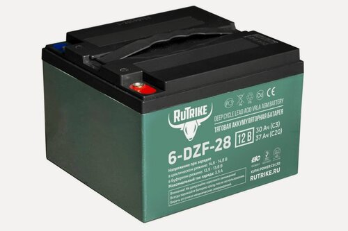Изображение товара Тяговый аккумулятор RuTrike 6-DZF-28 12V 30-37Ah