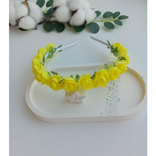 Ободок для девочек цветочный/Ободок для волос ручной работы с цветочками ободок белая хризантема для девочек ручной работы