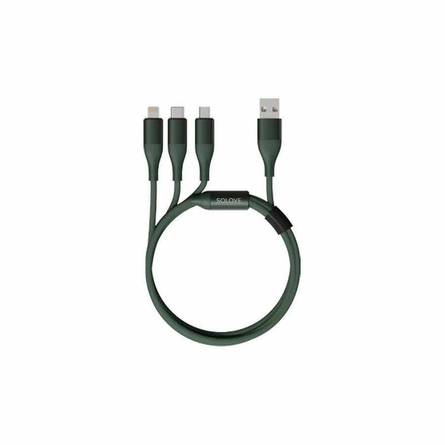 Кабель XIAOMI Solove, USB A(m), Lightning (m), micro USB B (m), USB Type-C (m), 1.2м, розовый [dw2 pink] - фото №9
