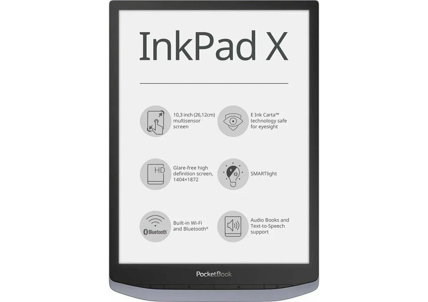 Электронная книга PocketBook InkPad X Pro Mist Grey, Android 8.1, стилус и чехол в комплекте (PB1040D-M-WW)