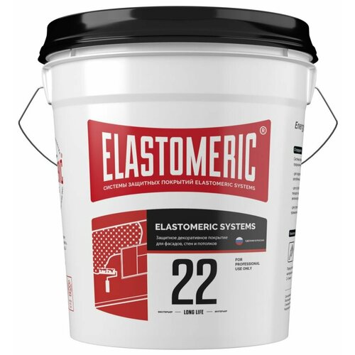 Фасадная краска Elastomeric 22 LONG LIFE для стен, OSB (ОСП)-плит, ДСП, SIP-панелей 20кг. база А