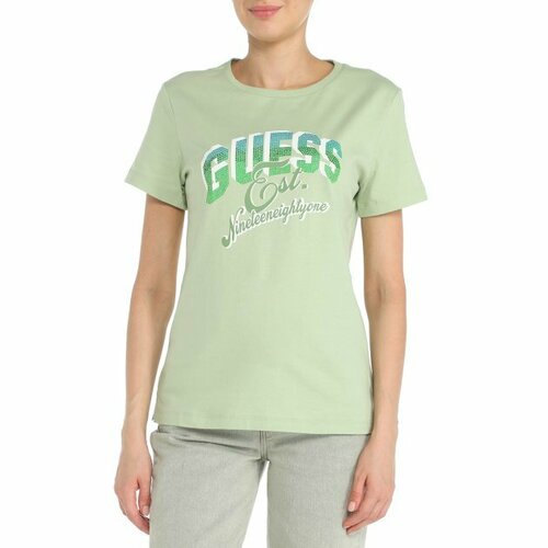 Футболка GUESS, размер XL, светло-зеленый