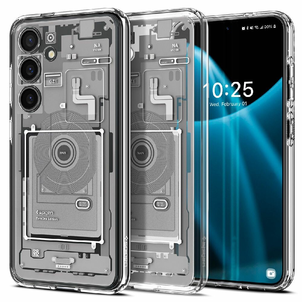 Чехол Spigen на Samsung Galaxy S24 (ACS07351) Ultra Hybrid Zero One / Спиген чехол для Галакси С24 внутренности, противоударный, с защитой камеры, белый