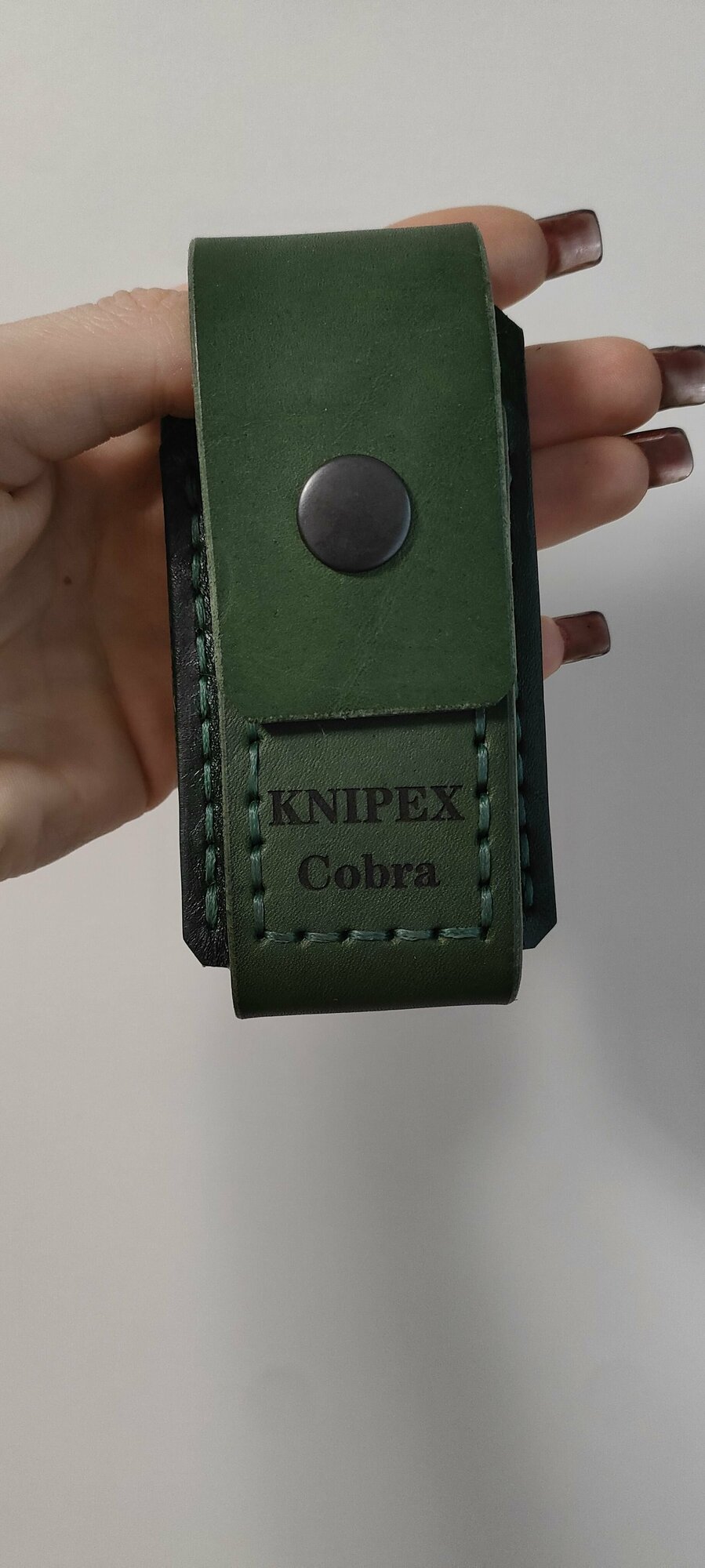 Чехол для knipex cobra из натуральной кожи зелёный