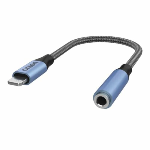 Аудио адаптер переходник для наушников iphone с Lightning на Jack 3.5 плетеный черный