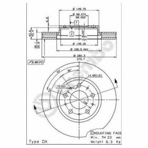 Тормозной диск Brembo - фото №1