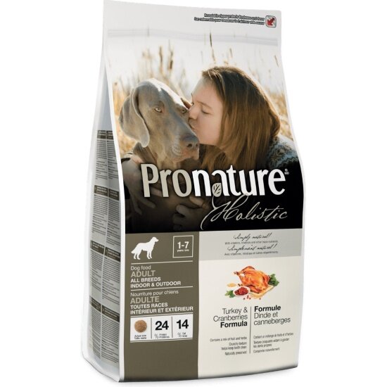 Корм для взрослых собак всех пород Pronature Holistic Индейка с клюквой 2.72 кг