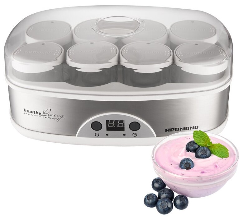 Изображение Йогуртница, мощность 50 Вт, 8 стеклянных баночек REDMOND RYM-M5401-E