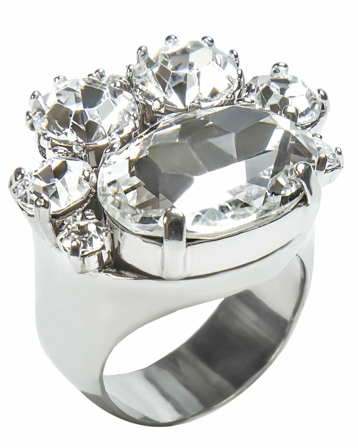 Кольцо, кристаллы Swarovski, искусственный камень