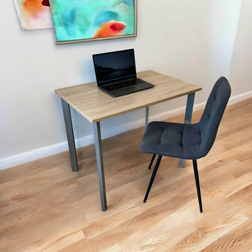 Изображение товара Игровой компьютерный стол/ 100*60 см, цвет столешницы Дуб Сонома, Ножки серый хром