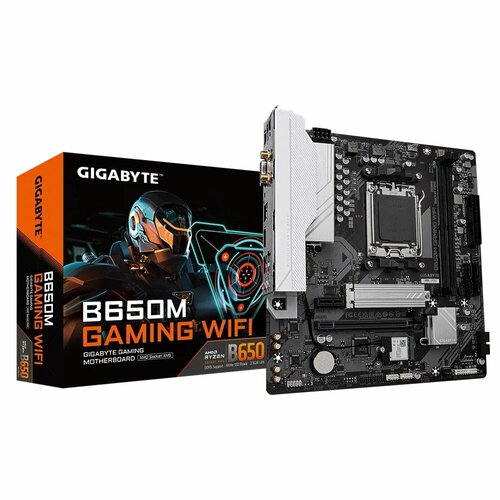 Материнская плата GIGABYTE B650M Gaming Micro ATX244244cm2 DDR5 7200OC1 PCI-E 40x4 M2 SSD слотWIFIBluetooth 42Версия СИ 18990₽