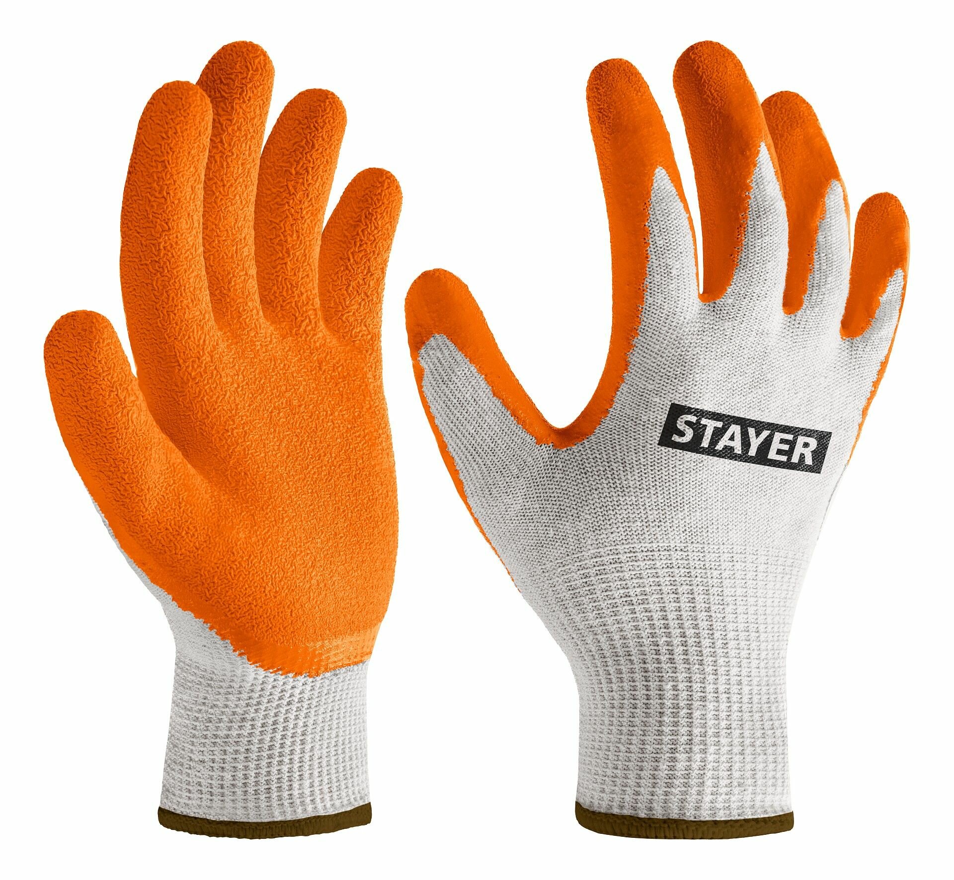 Перчатки STAYER ULTRA, L-XL, х/б с рельефным латексным покрытием, противоскользящие, 13 класс (11403-XL)