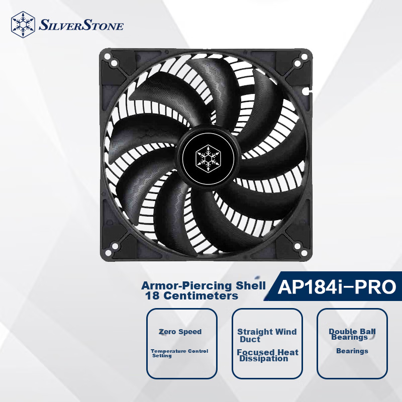 SilverStone AP184i-PRO 18cm ARGB PWM Fan (20cm Mounting Space / Vertical Airflow Path / High Airflow)